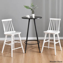 Hanic 24’’ Wide Swivel Square Seat Sleek Solid Wood Slat High Back Counter And Height Bar Stool