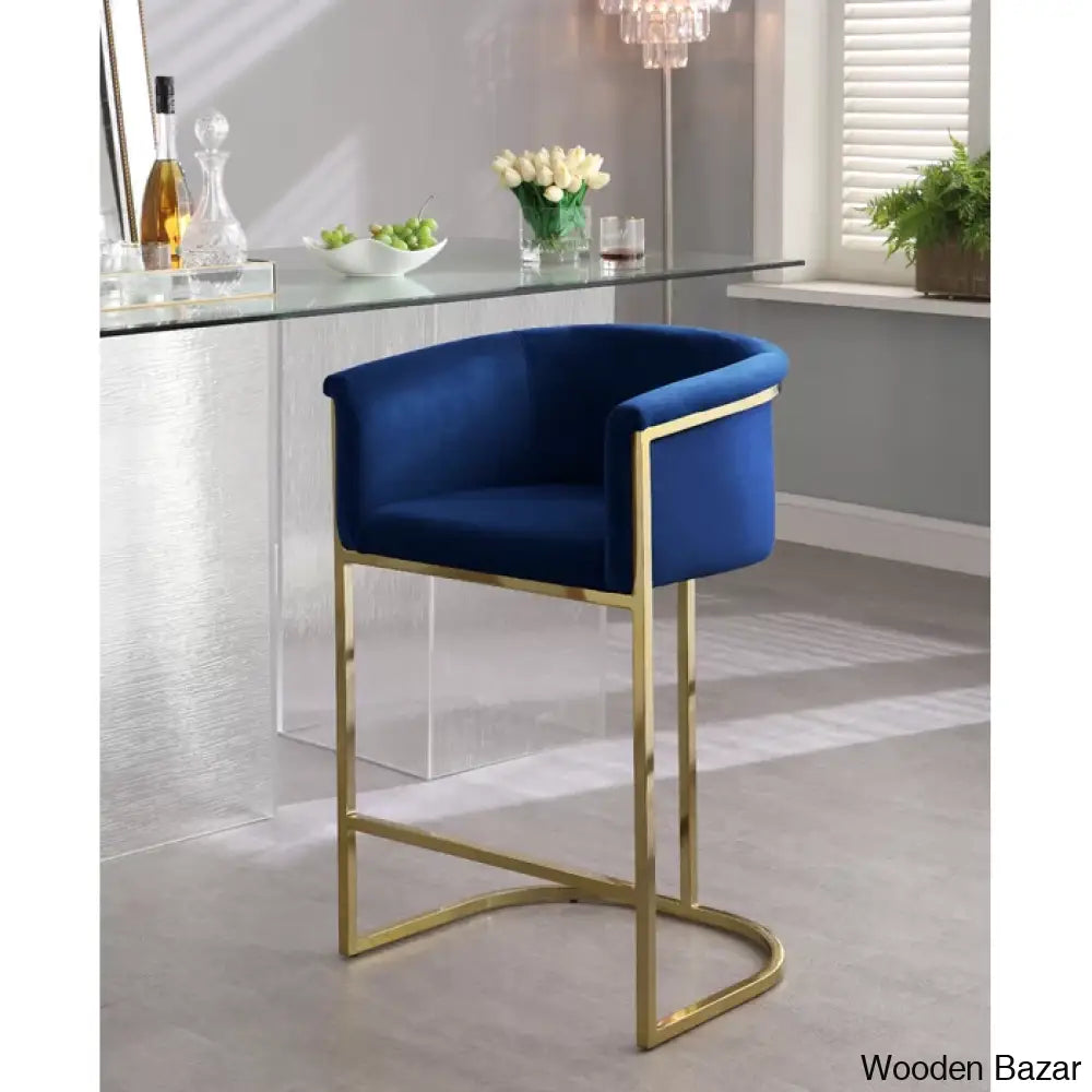 Haniz Upholstered 27’’ Counter Stool With Metal Frame