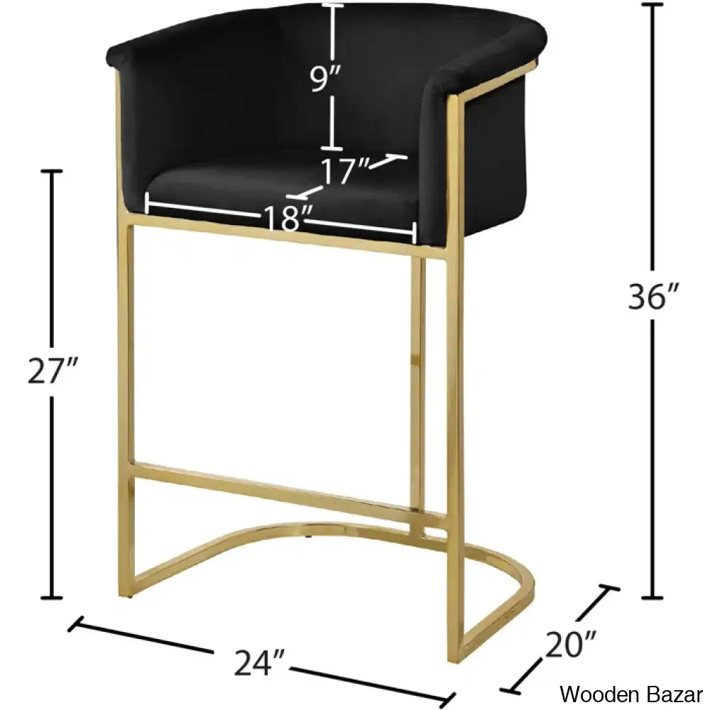 Haniz Upholstered 27’’ Counter Stool With Metal Frame