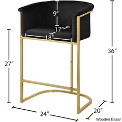 Haniz Upholstered 27’’ Counter Stool With Metal Frame