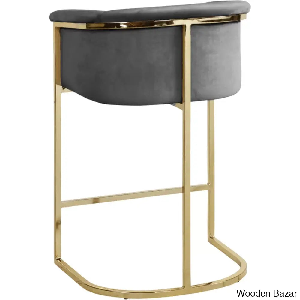 Haniz Upholstered 27’’ Counter Stool With Metal Frame