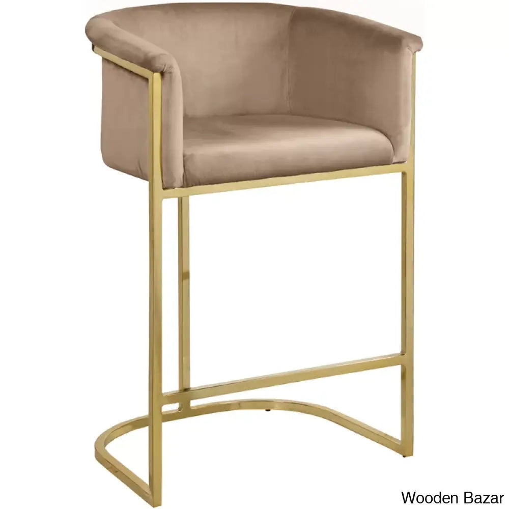 Haniz Upholstered 27’’ Counter Stool With Metal Frame