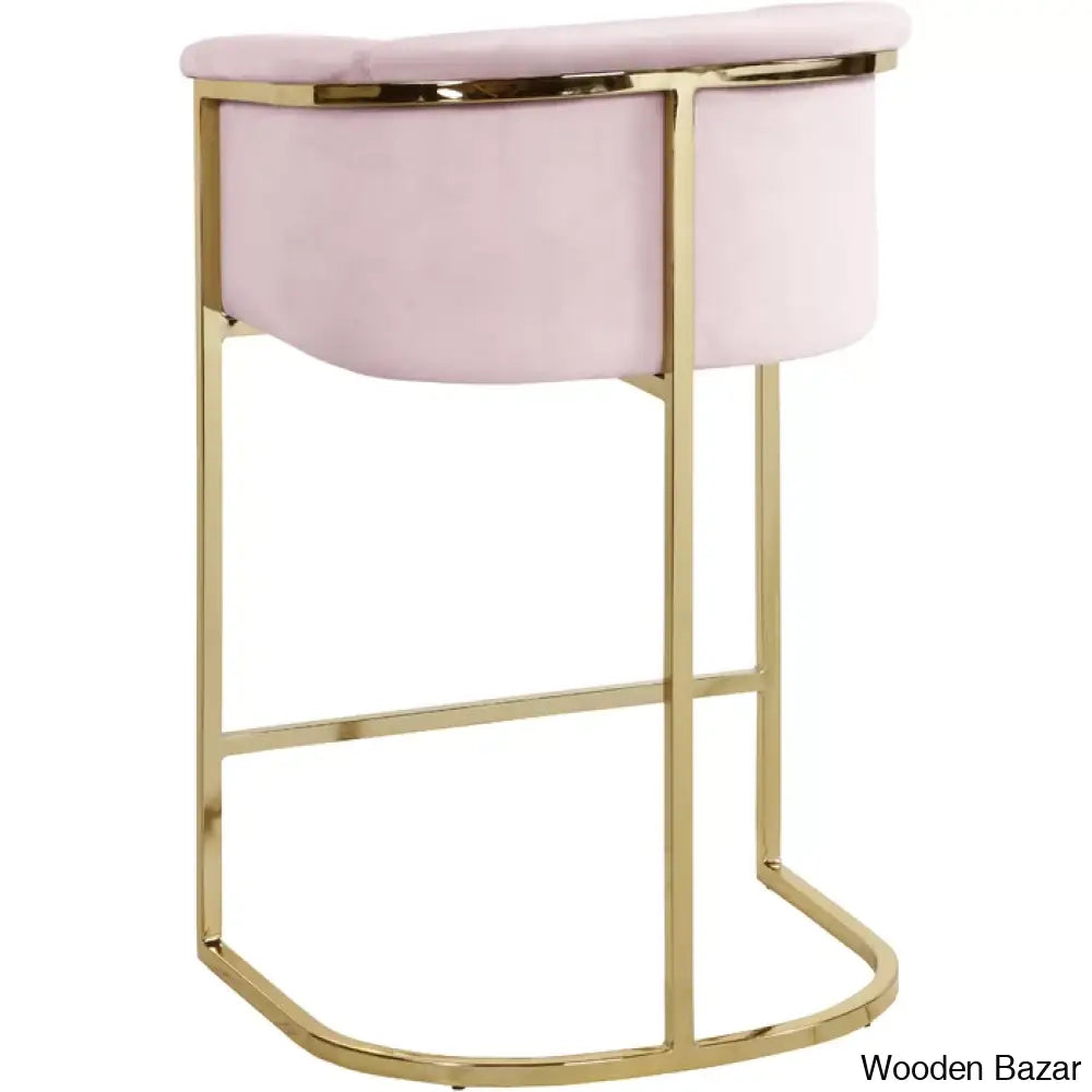 Haniz Upholstered 27’’ Counter Stool With Metal Frame