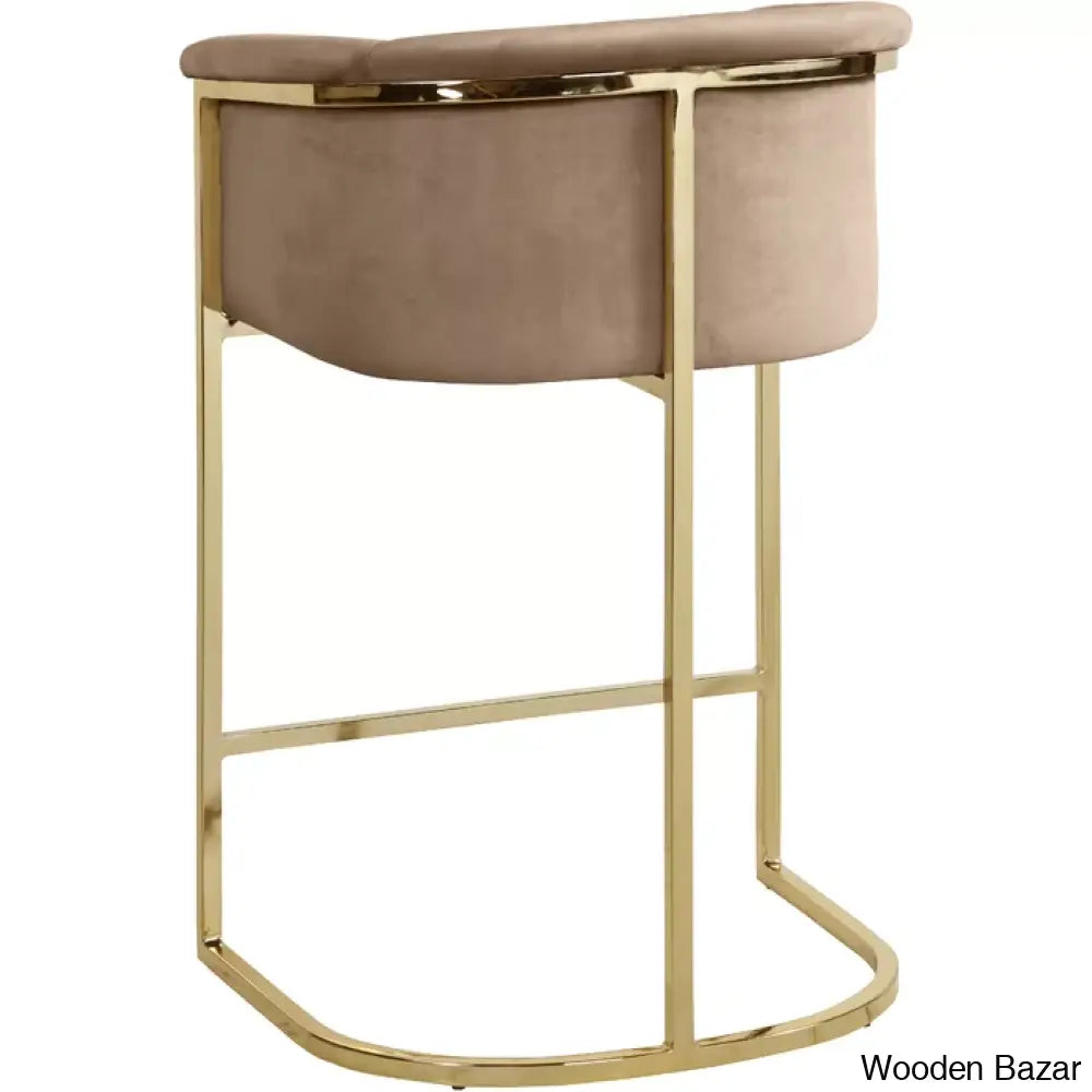 Haniz Upholstered 27’’ Counter Stool With Metal Frame