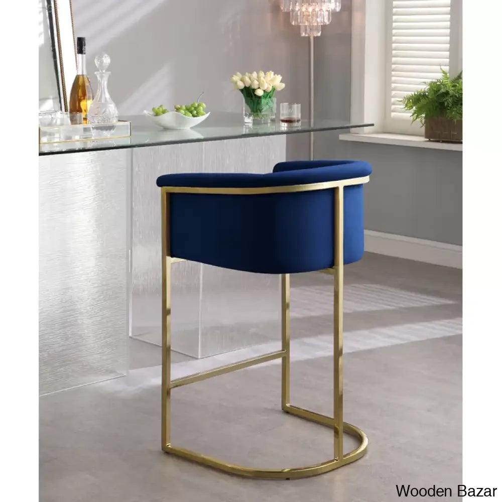 Haniz Upholstered 27’’ Counter Stool With Metal Frame