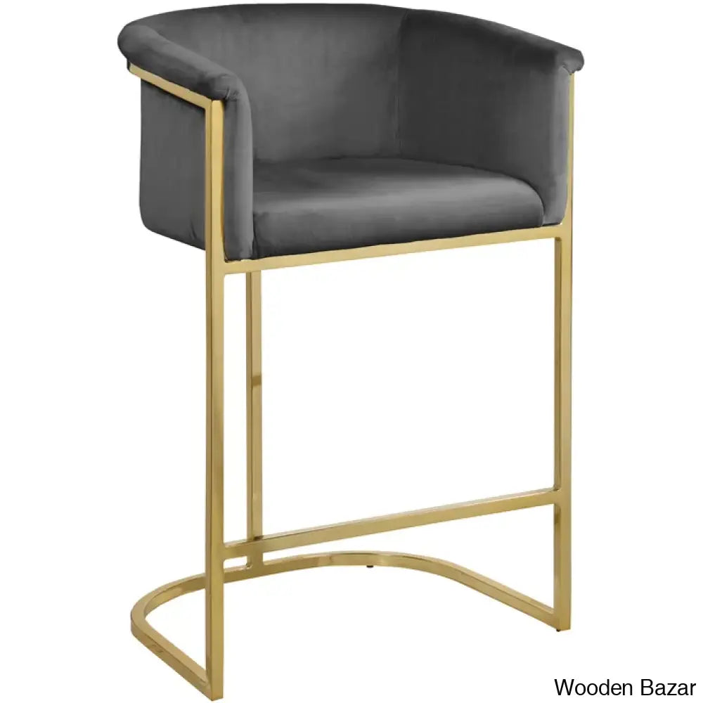 Haniz Upholstered 27’’ Counter Stool With Metal Frame