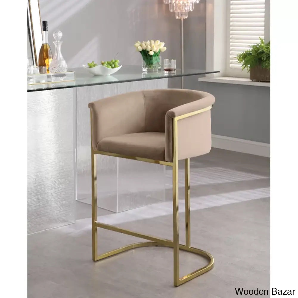 Haniz Upholstered 27’’ Counter Stool With Metal Frame