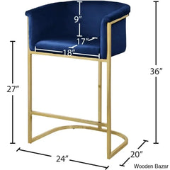 Haniz Upholstered 27’’ Counter Stool With Metal Frame