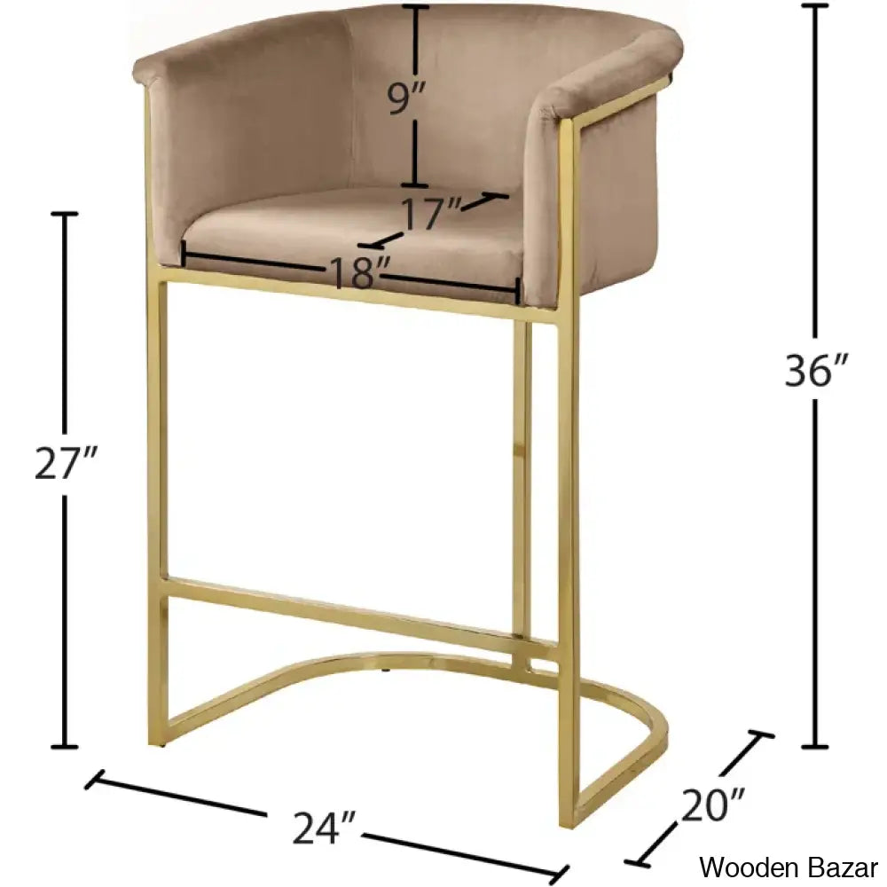 Haniz Upholstered 27’’ Counter Stool With Metal Frame