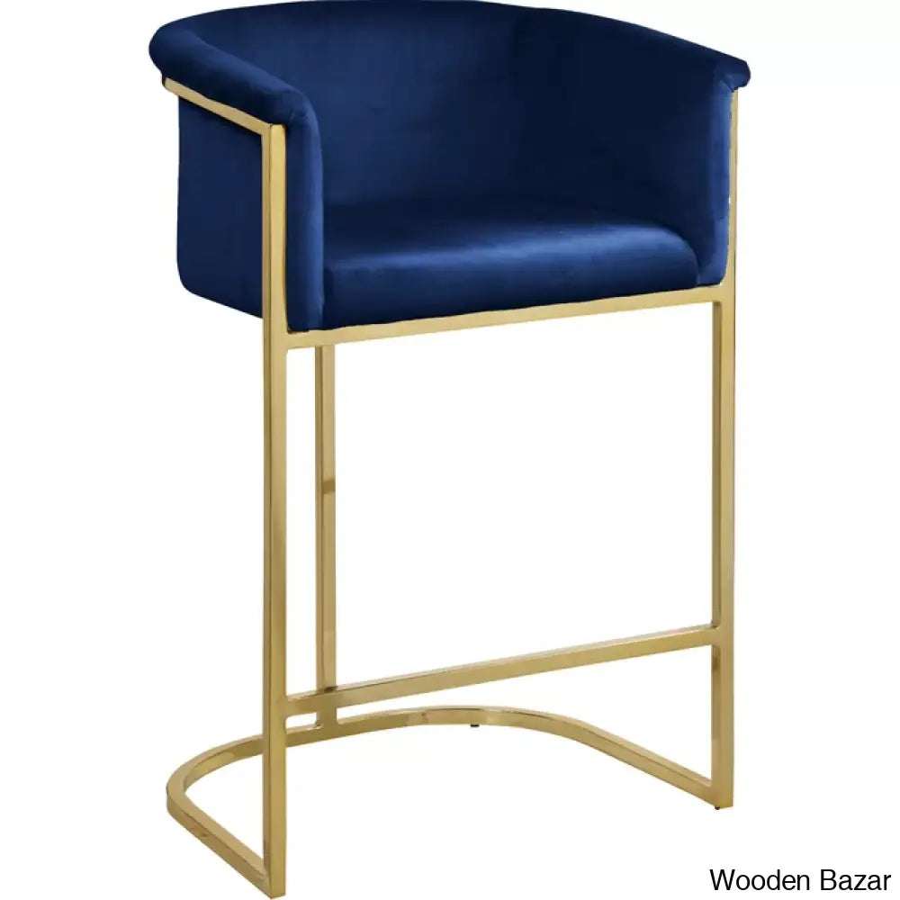 Haniz Upholstered 27’’ Counter Stool With Metal Frame