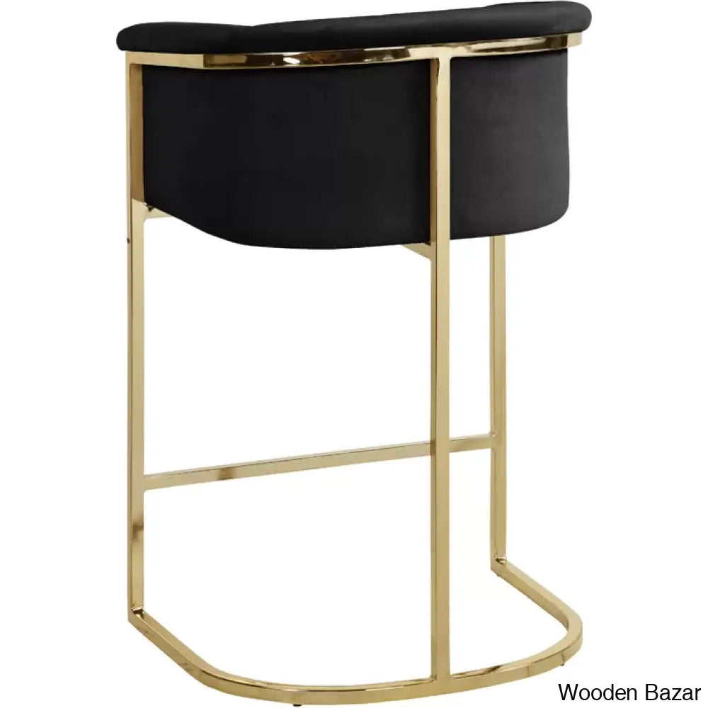 Haniz Upholstered 27’’ Counter Stool With Metal Frame