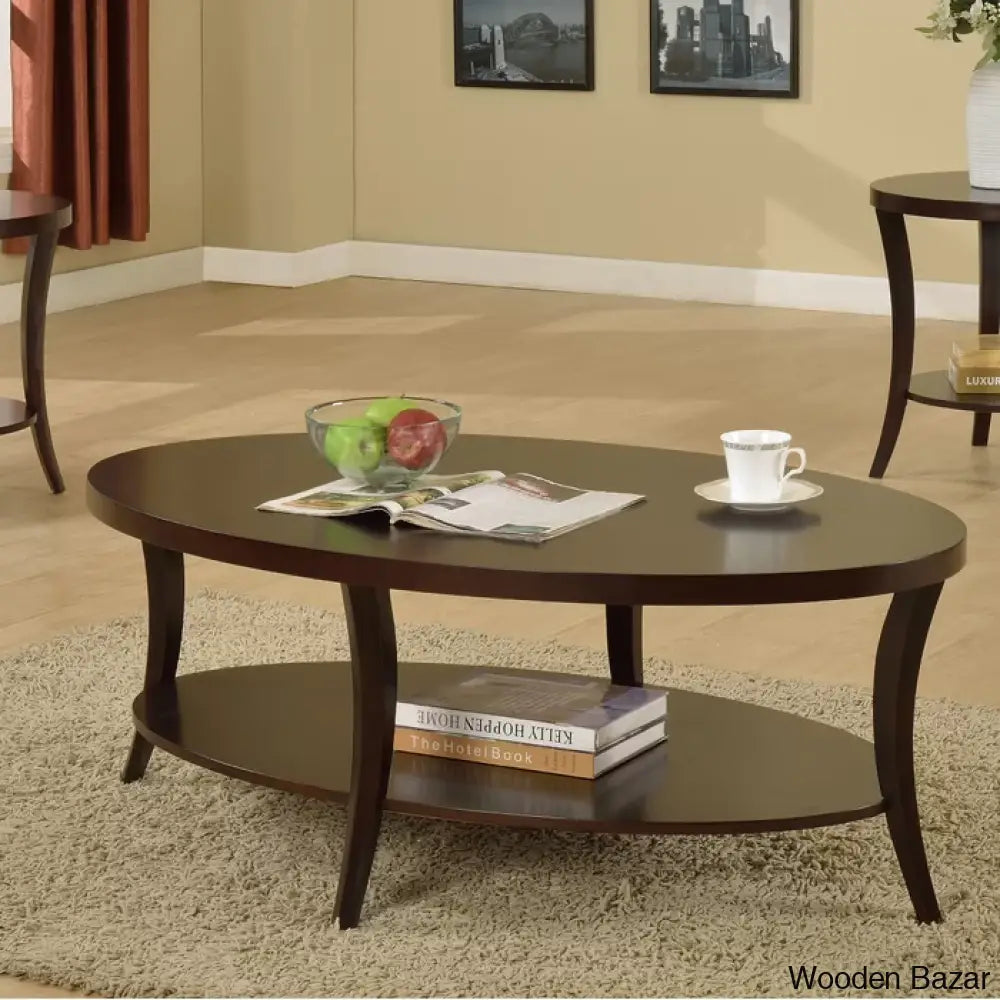 Hansimer Solid Wood Top Coffee And Center Table