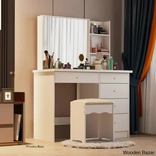 Harahan Vanity Dressing Table With Mirror And Stool