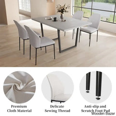 Hardian 4 Seater Rectangular Dining Table Set With Chairs For Kitchen Room