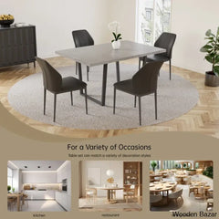 Hardian 4 Seater Rectangular Dining Table Set With Chairs For Kitchen Room