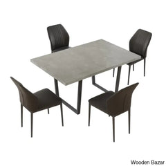 Hardian 4 Seater Rectangular Dining Table Set With Chairs For Kitchen Room