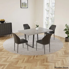 Hardian 4 Seater Rectangular Dining Table Set With Chairs For Kitchen Room
