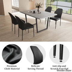 Hardian 4 Seater Rectangular Dining Table Set With Chairs For Kitchen Room