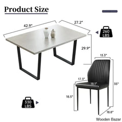 Hardian 4 Seater Rectangular Dining Table Set With Chairs For Kitchen Room