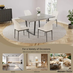 Hardian 4 Seater Rectangular Dining Table Set With Chairs For Kitchen Room