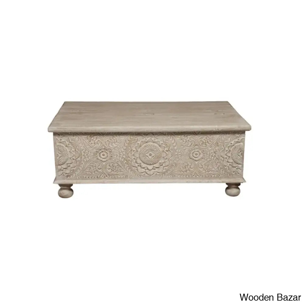 Harleen Solid Wood Coffee And Center Table Beige