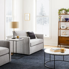 Haprix Oversized Chair and a Half in Soft Gray Upholstery - Wooden bazar