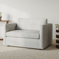 Haprix Oversized Chair and a Half in Soft Gray Upholstery - Wooden bazar