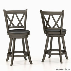 Havanto Swivel Upholstered Counter And Bar Stool With Solid Wood Frame (Set Of 2) Gray / Bar (29”