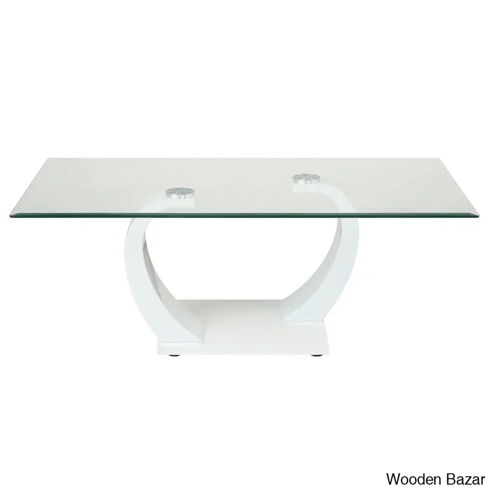 Hawanyas Glass Top Coffee And Center Table White