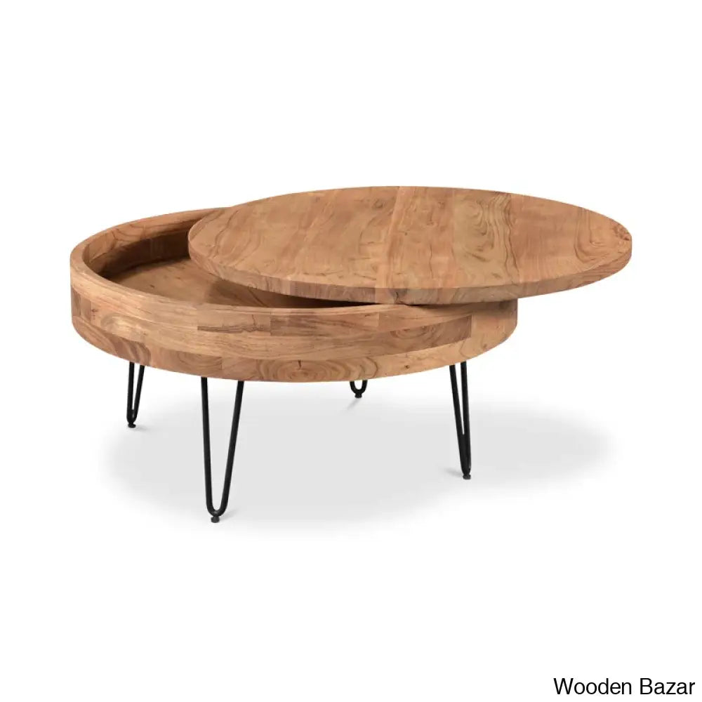 Heaton Solid Wood Coffee Table With Storage And Center Table