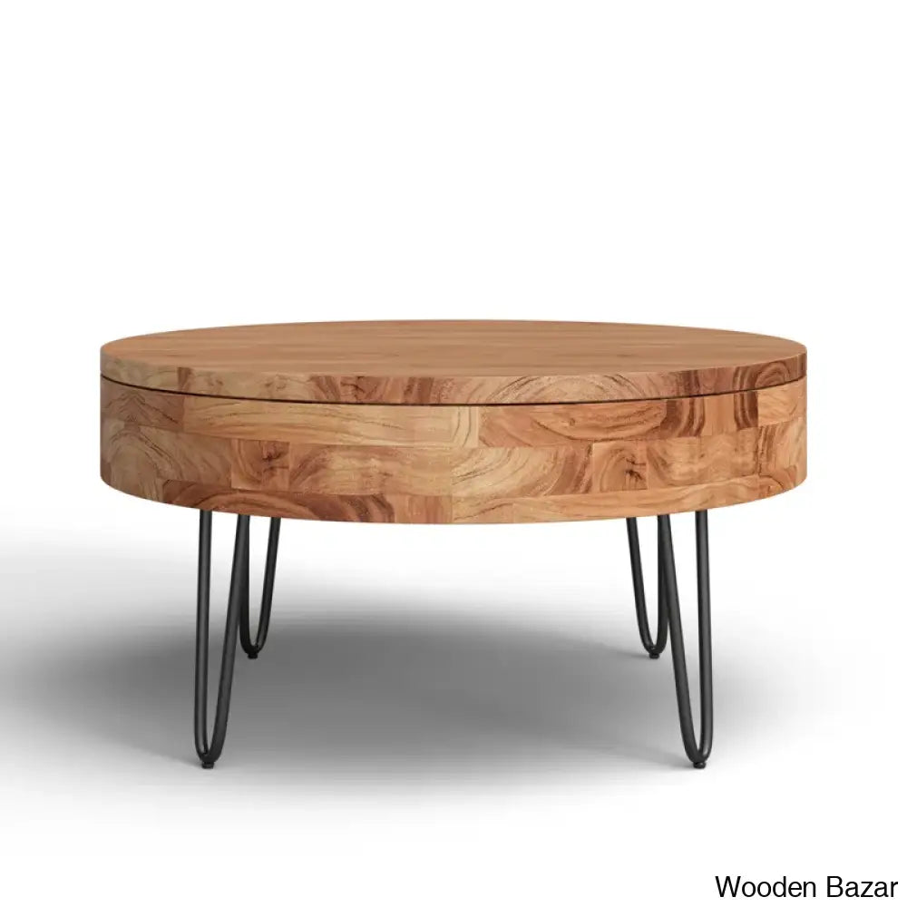 Heaton Solid Wood Coffee Table With Storage And Center Table