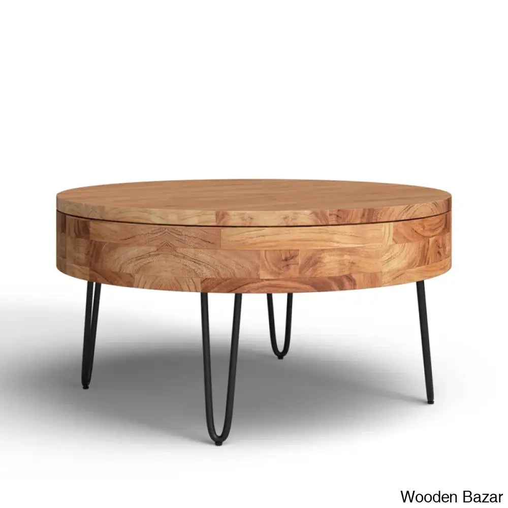 Heaton Solid Wood Coffee Table With Storage And Center Table