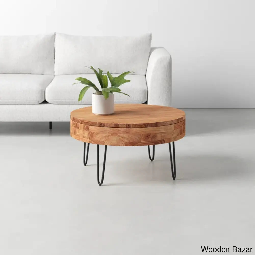 Heaton Solid Wood Coffee Table With Storage And Center Table