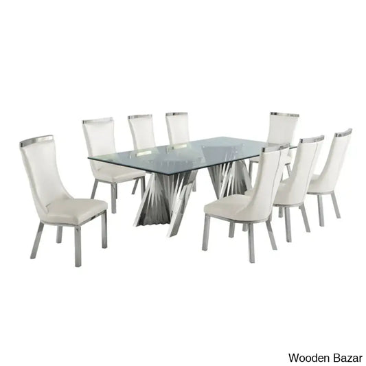 Hendrich New 8 Seater Double Pedestal Dining Table Set