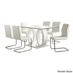 Herry New 4 Seater Pedestal Dining Table Set - Wooden Bazar