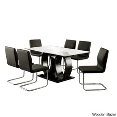 Herry New 4 Seater Pedestal Dining Table Set - Wooden Bazar