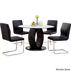 Herry New 4 Seater Pedestal Dining Table Set - Wooden Bazar