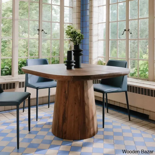 Hettie Dining Table Stylishly Crafted In Solid Wood Brown