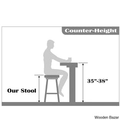 Hialmaro Swivel Counter And Bar Height Stool Farmhouse Open Back Padded Cushion Wood Kitchen Chairs