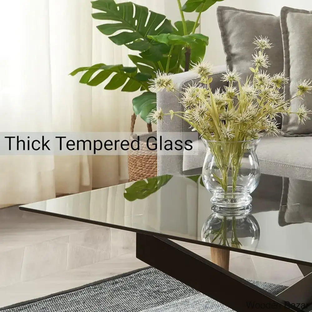 Hidemia Glass Top Coffee And Center Table