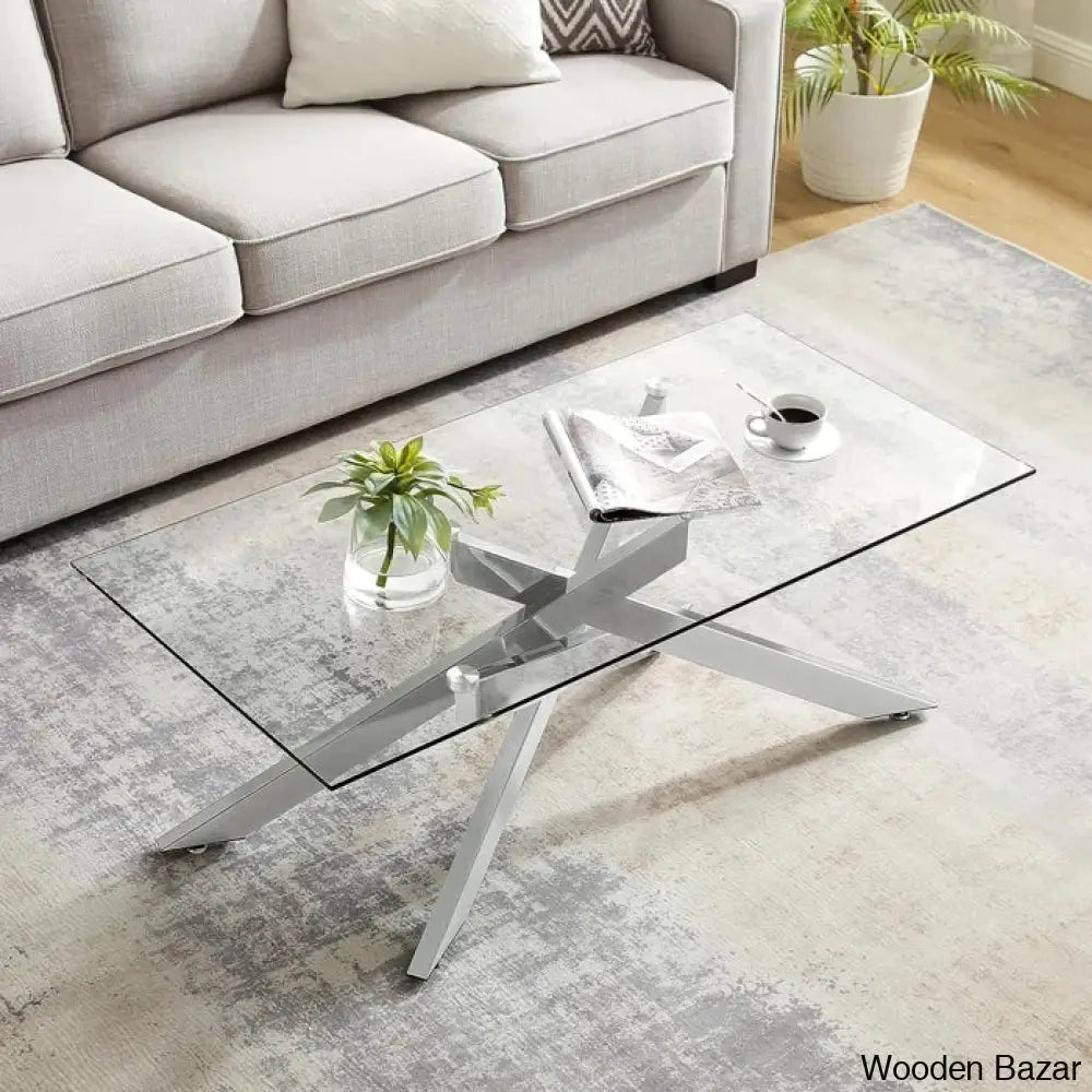 Hidemia Glass Top Coffee And Center Table