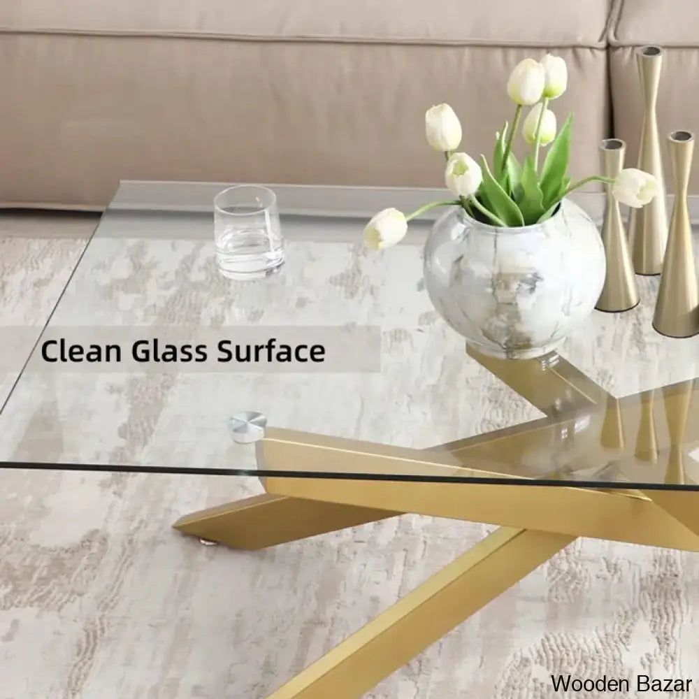 Hidemia Glass Top Coffee And Center Table