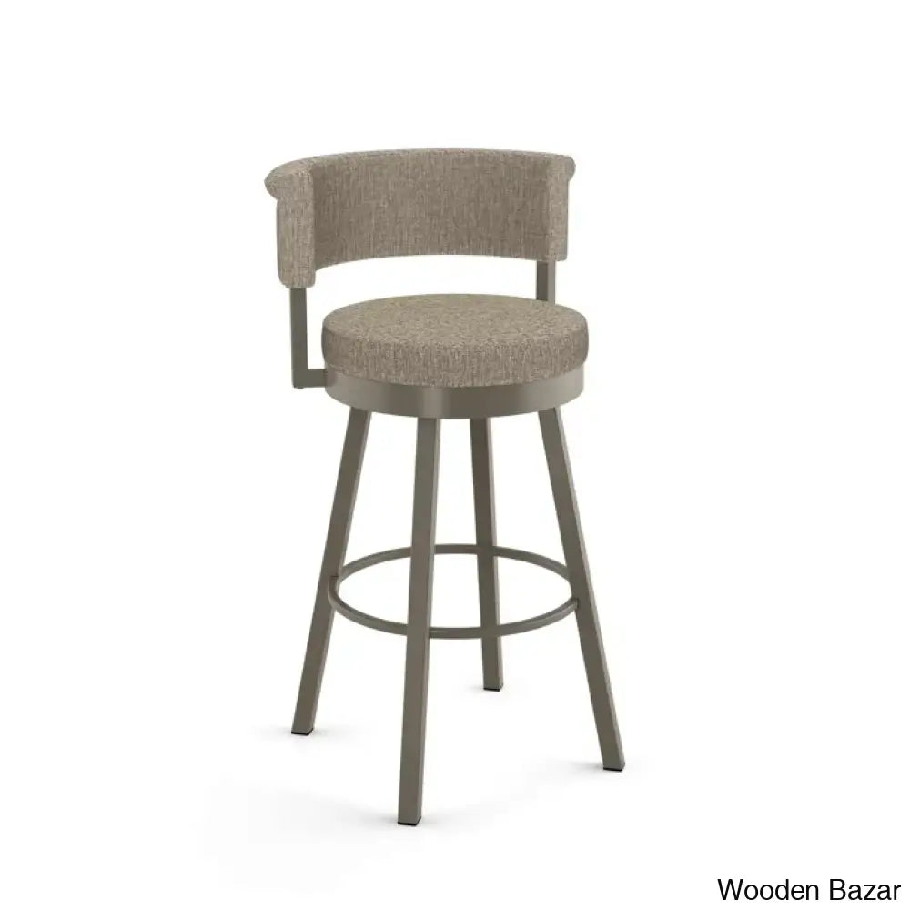 Highgatey Swivel Upholstered Counter And Bar Stool With Metal Frame