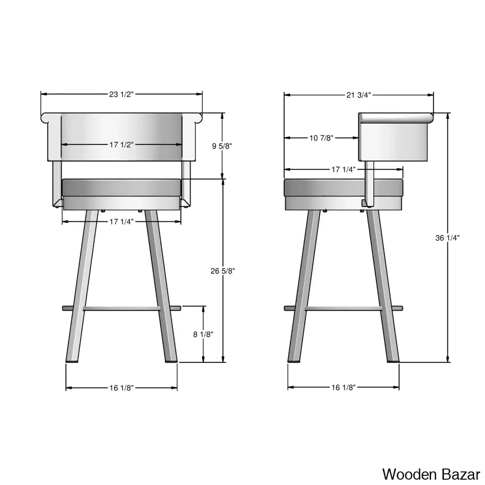 Highgatey Swivel Upholstered Counter And Bar Stool With Metal Frame