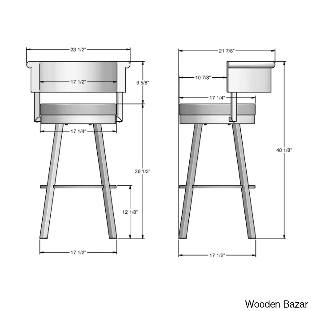 Highgatey Swivel Upholstered Counter And Bar Stool With Metal Frame