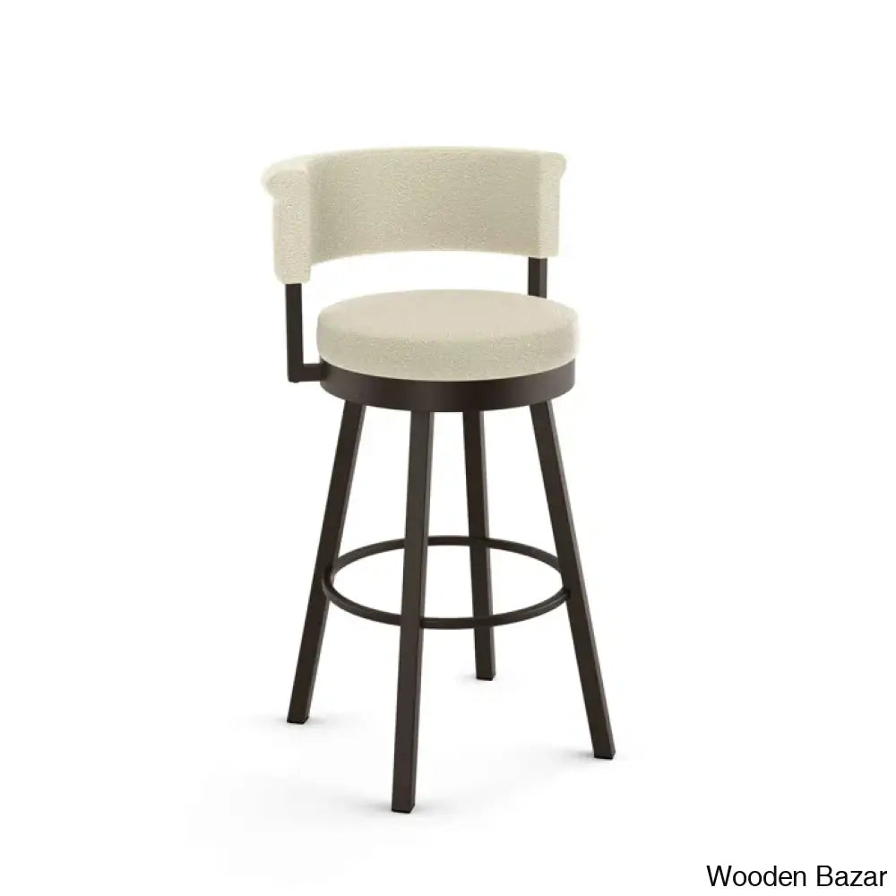 Highgatey Swivel Upholstered Counter And Bar Stool With Metal Frame