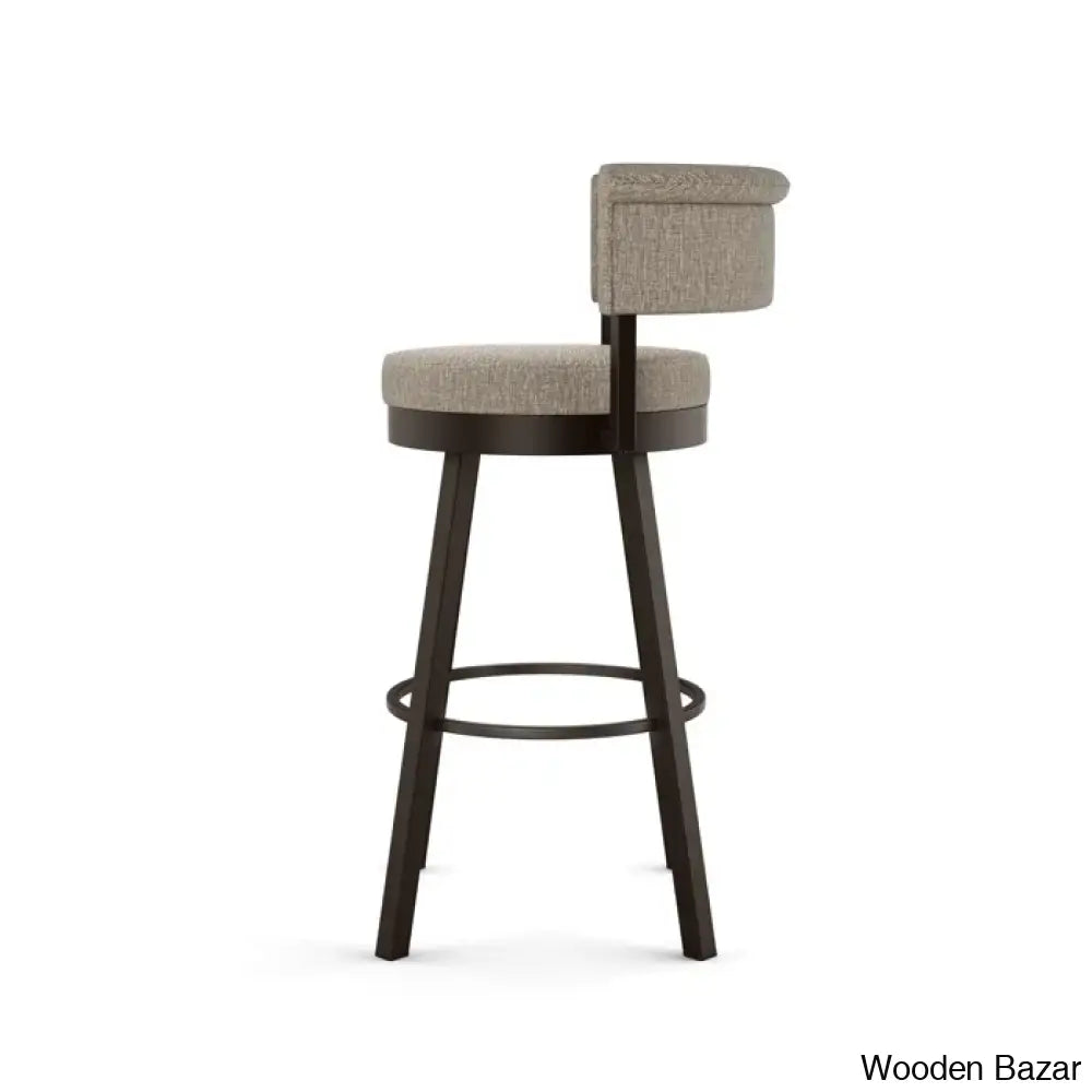 Highgatey Swivel Upholstered Counter And Bar Stool With Metal Frame