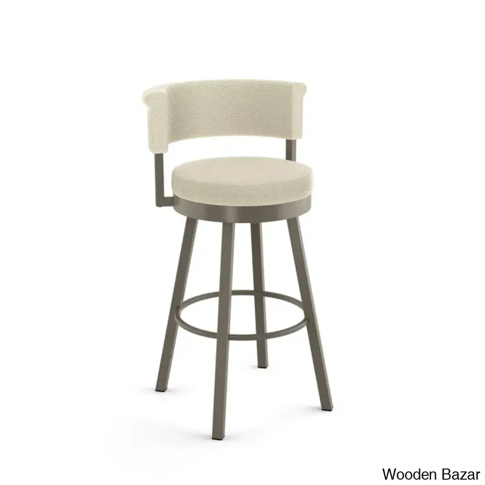 Highgatey Swivel Upholstered Counter And Bar Stool With Metal Frame