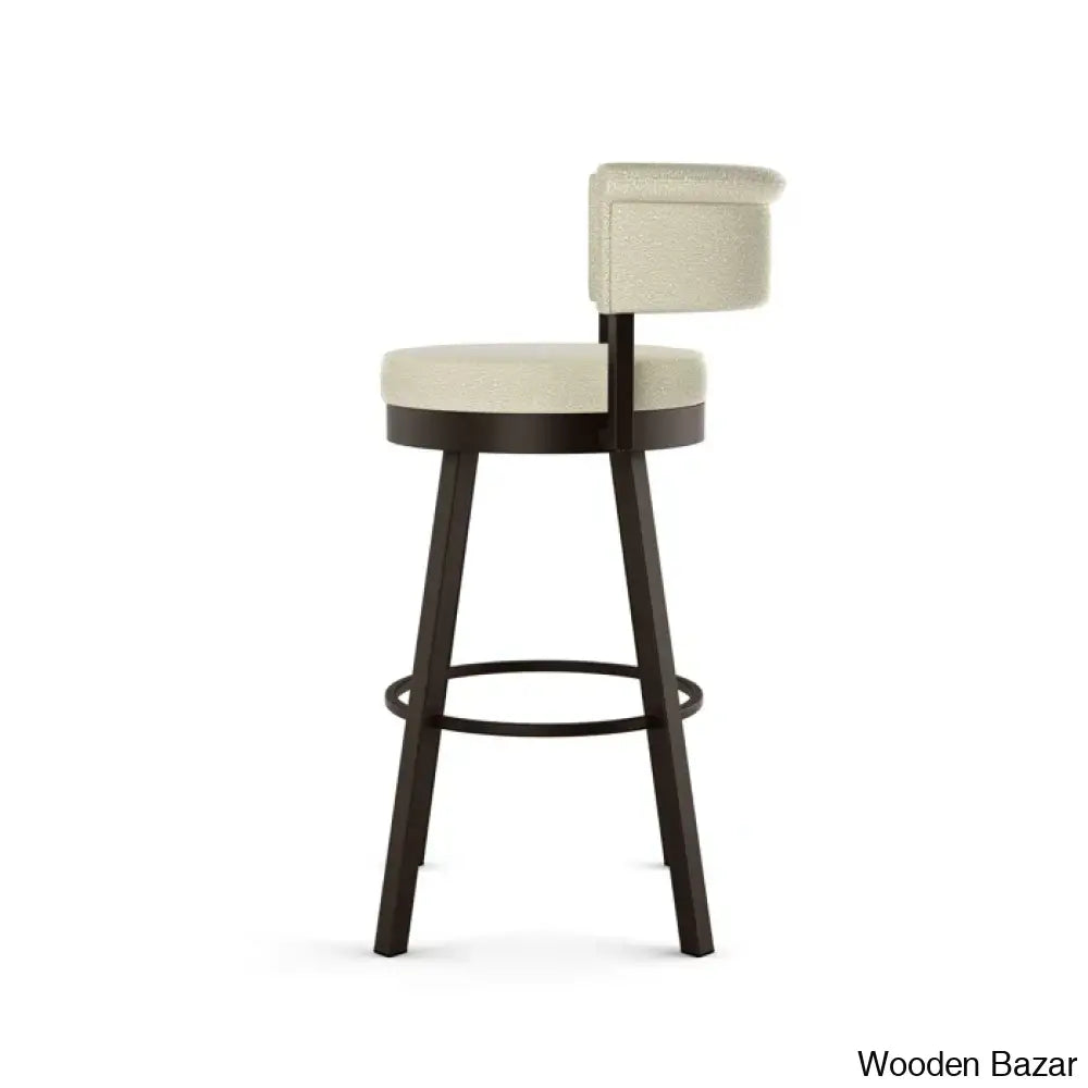 Highgatey Swivel Upholstered Counter And Bar Stool With Metal Frame