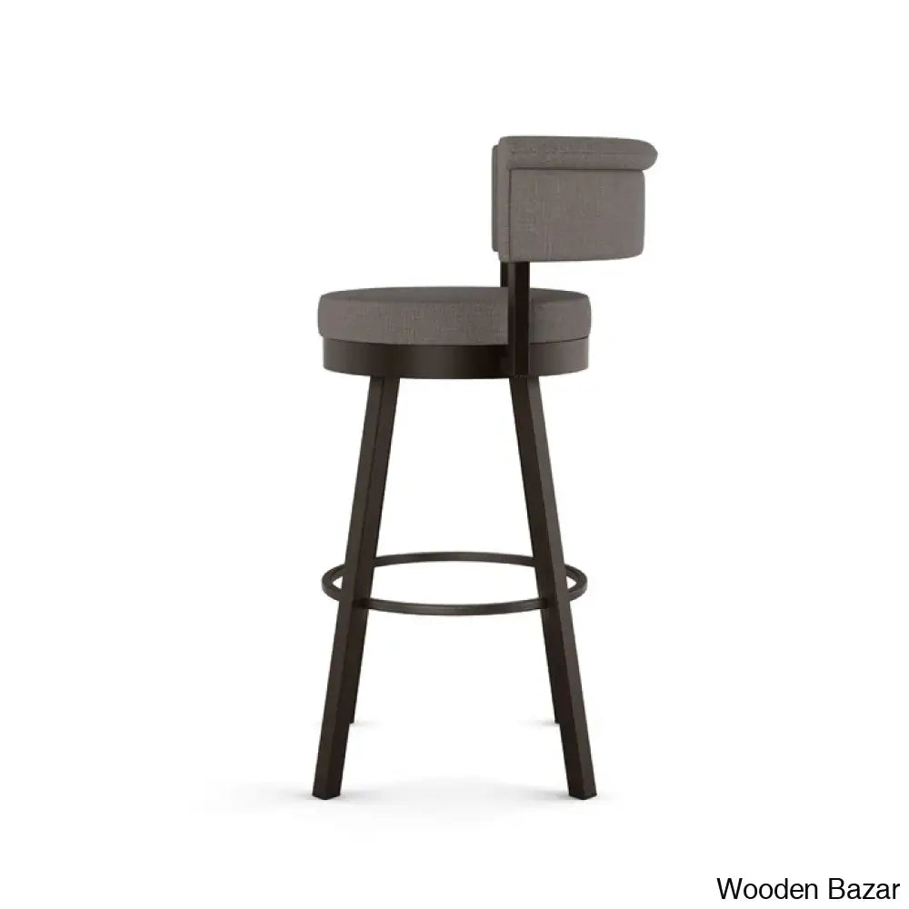 Highgatey Swivel Upholstered Counter And Bar Stool With Metal Frame